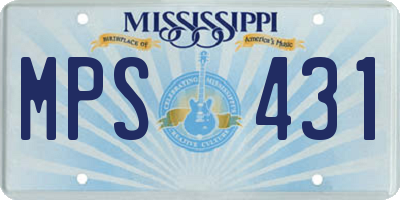MS license plate MPS431