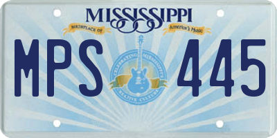 MS license plate MPS445