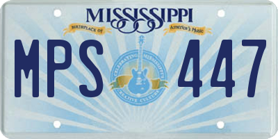 MS license plate MPS447
