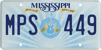 MS license plate MPS449