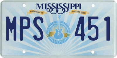 MS license plate MPS451