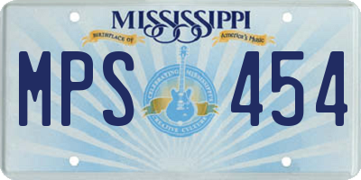 MS license plate MPS454