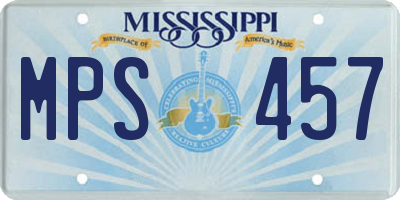 MS license plate MPS457