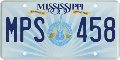 MS license plate MPS458