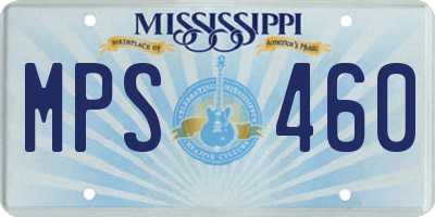MS license plate MPS460