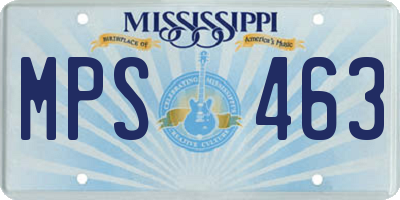 MS license plate MPS463