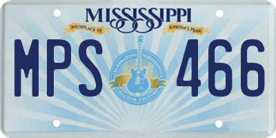 MS license plate MPS466