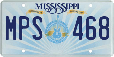 MS license plate MPS468