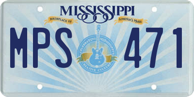 MS license plate MPS471
