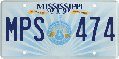 MS license plate MPS474
