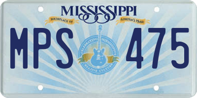 MS license plate MPS475