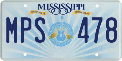 MS license plate MPS478