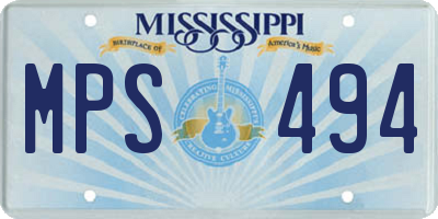 MS license plate MPS494
