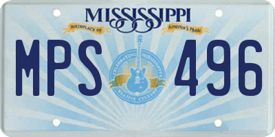 MS license plate MPS496
