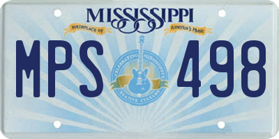 MS license plate MPS498