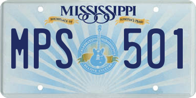 MS license plate MPS501