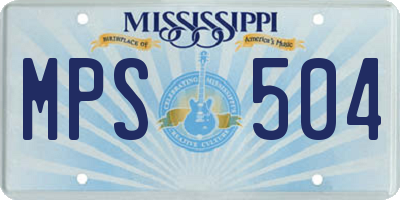 MS license plate MPS504