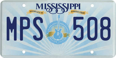 MS license plate MPS508