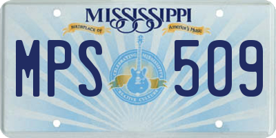 MS license plate MPS509