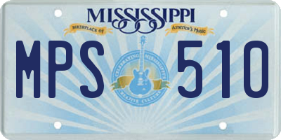 MS license plate MPS510
