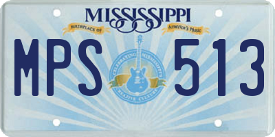 MS license plate MPS513