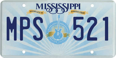 MS license plate MPS521