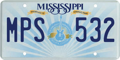 MS license plate MPS532
