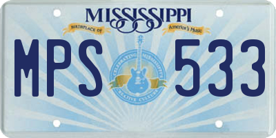 MS license plate MPS533