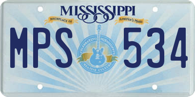 MS license plate MPS534