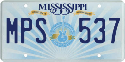 MS license plate MPS537
