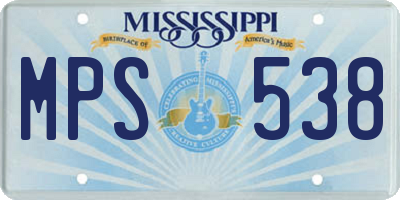 MS license plate MPS538