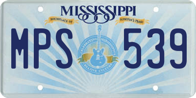 MS license plate MPS539