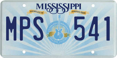MS license plate MPS541