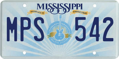 MS license plate MPS542