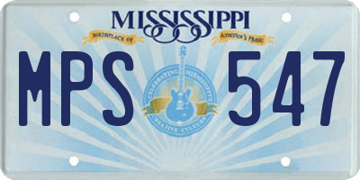 MS license plate MPS547
