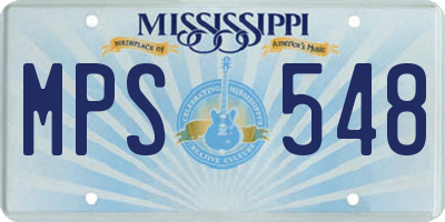 MS license plate MPS548