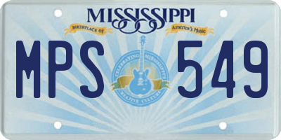 MS license plate MPS549