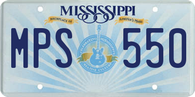 MS license plate MPS550