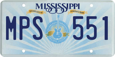 MS license plate MPS551
