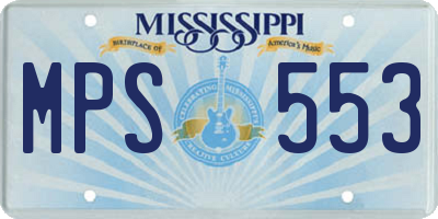 MS license plate MPS553