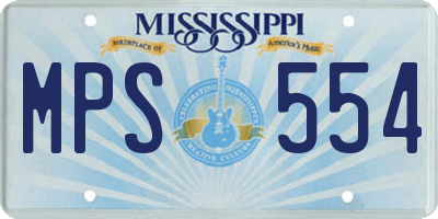 MS license plate MPS554