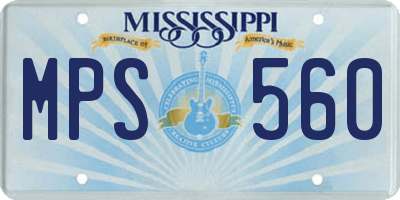 MS license plate MPS560