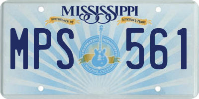 MS license plate MPS561