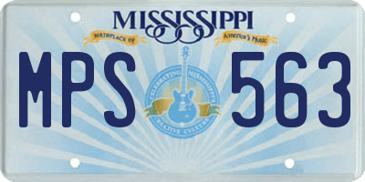 MS license plate MPS563