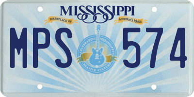 MS license plate MPS574