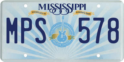 MS license plate MPS578