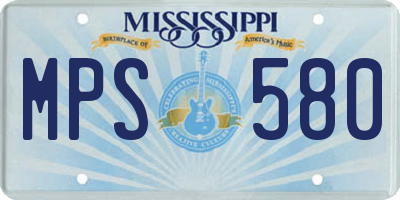 MS license plate MPS580