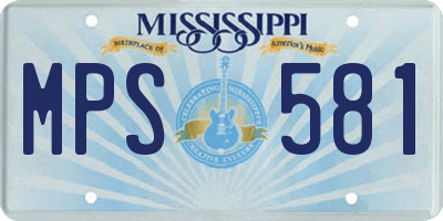 MS license plate MPS581