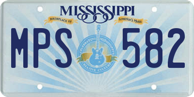 MS license plate MPS582