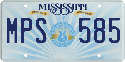 MS license plate MPS585